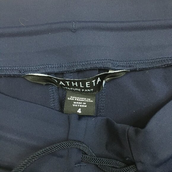 ATHLETA Navy VENTURE Zip Pocket Pull On Drawstring Waist Activewear Jogger Pant - Picture 2 of 12